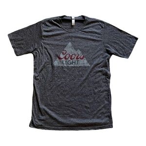 NEW Coors Light Mens Rocky Mountain Logo Heather Gray T-Shirt Size XL Beer